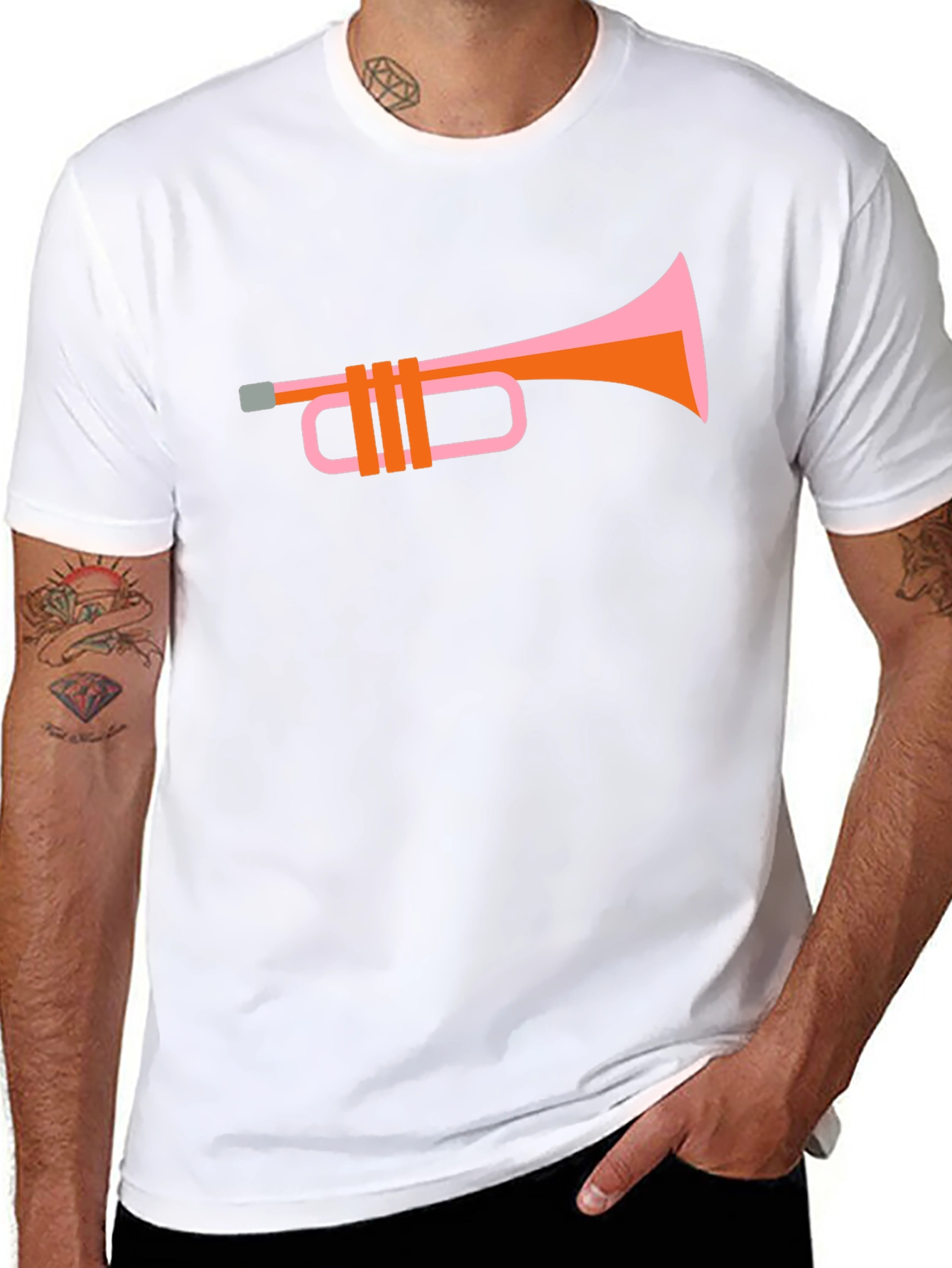 Retro Trumpet Graphic T-Shirt - Stylish Black Tee