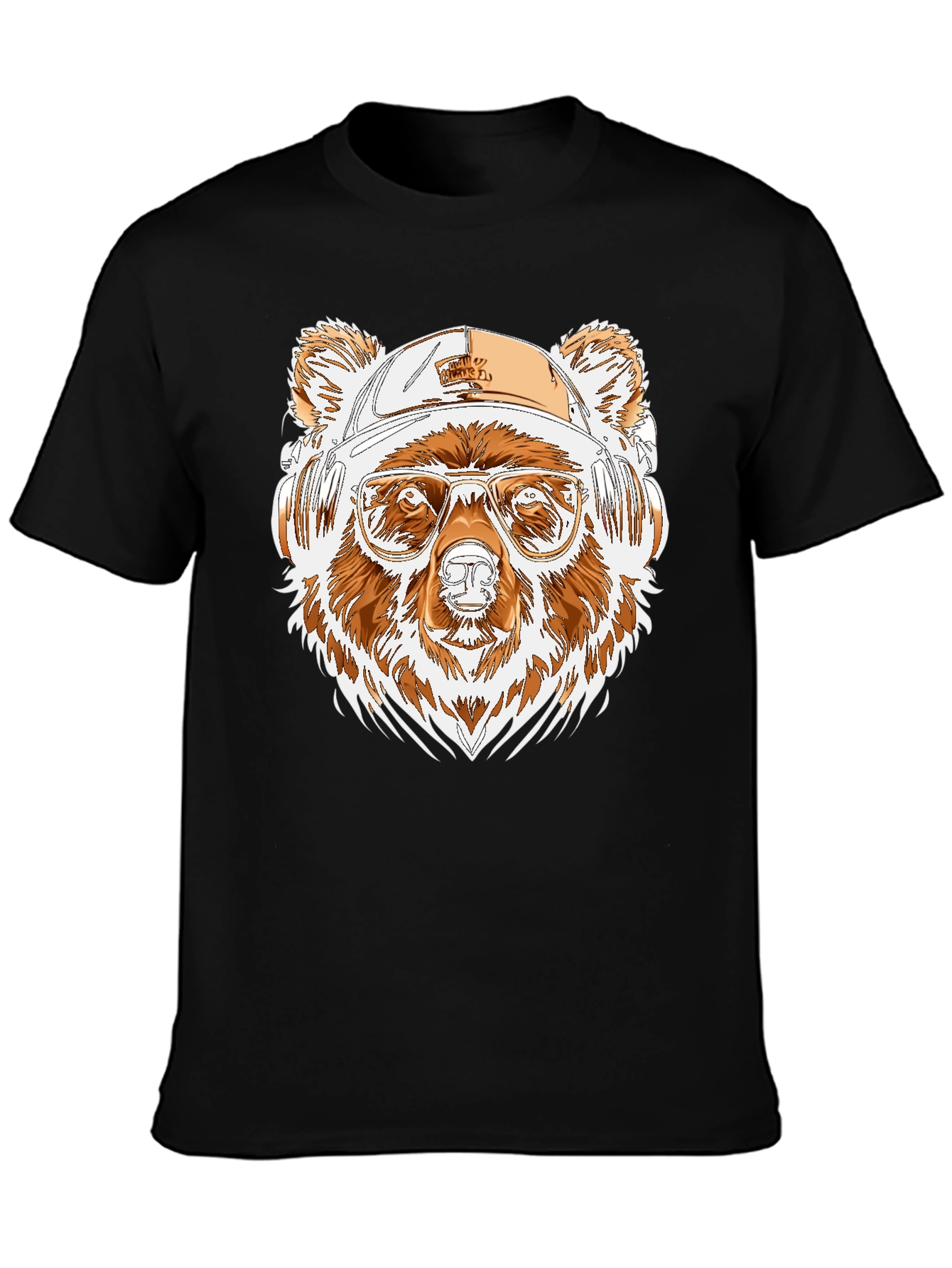Cool Bear Tee: Graphic Print Black Shirt
