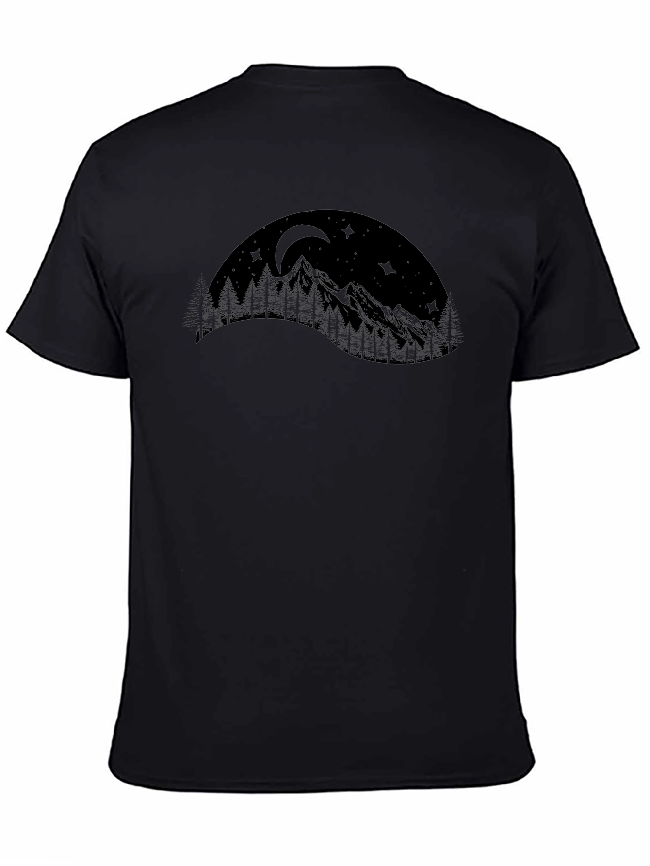 Mountainscape Graphic Black T-Shirt