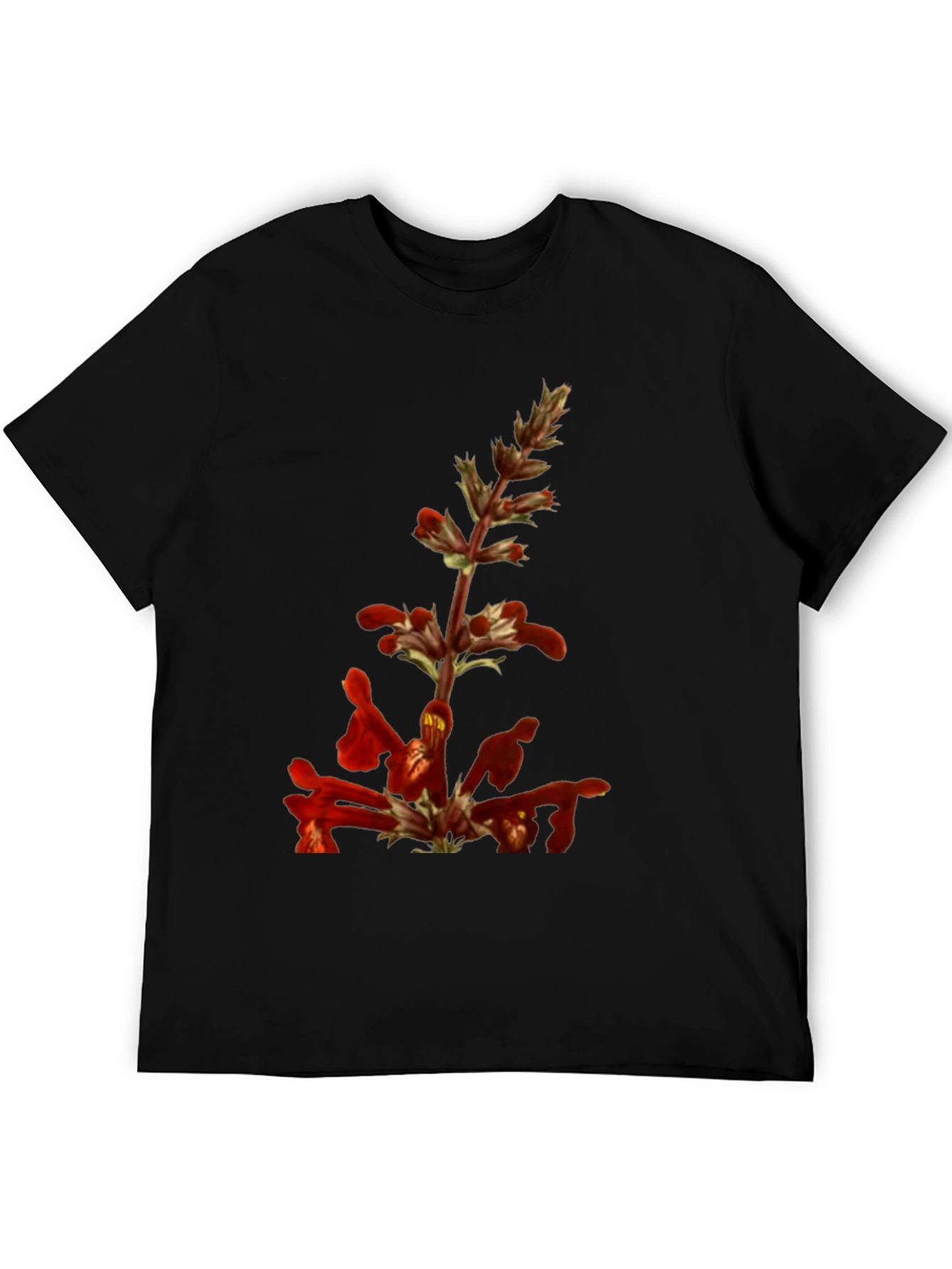 Red Flower Print T-Shirt