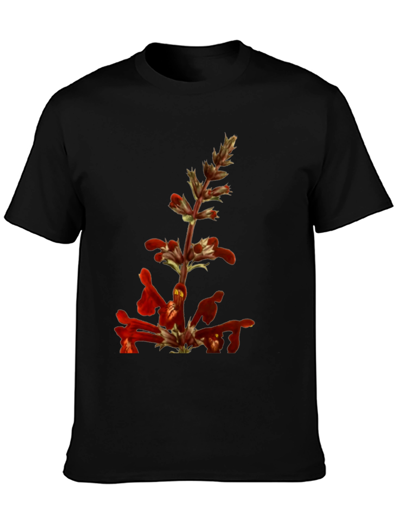 Red Flower Print T-Shirt