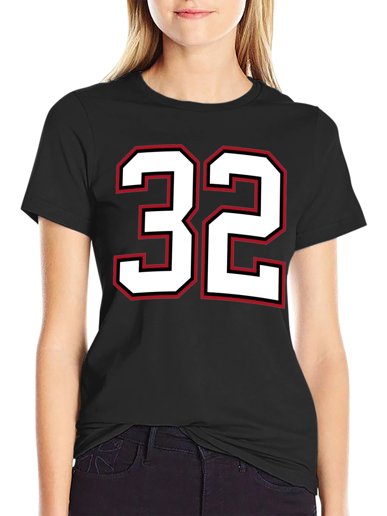 Mens Black T-shirt with Number 32