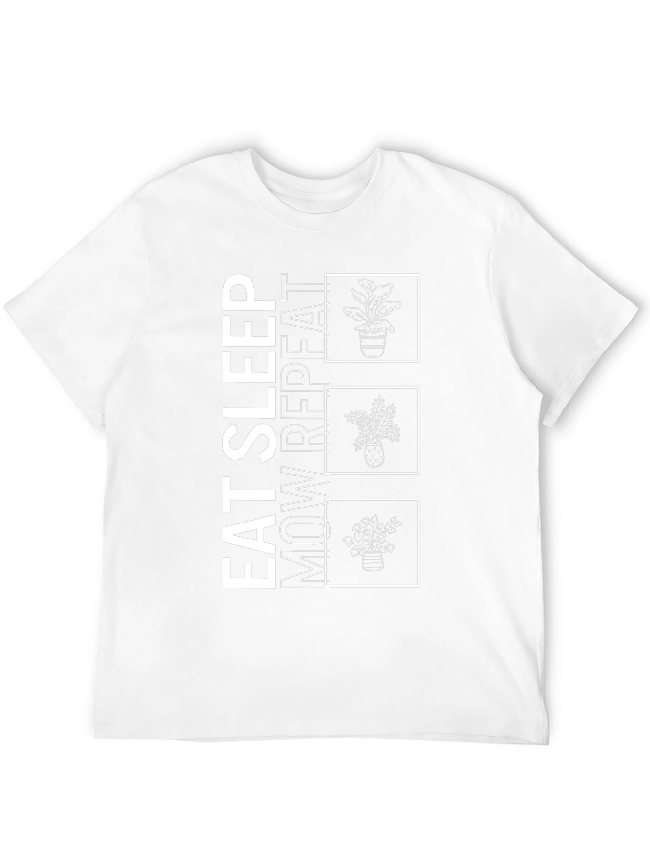 Eat Sleep Mow Repeat Black Graphic Tee