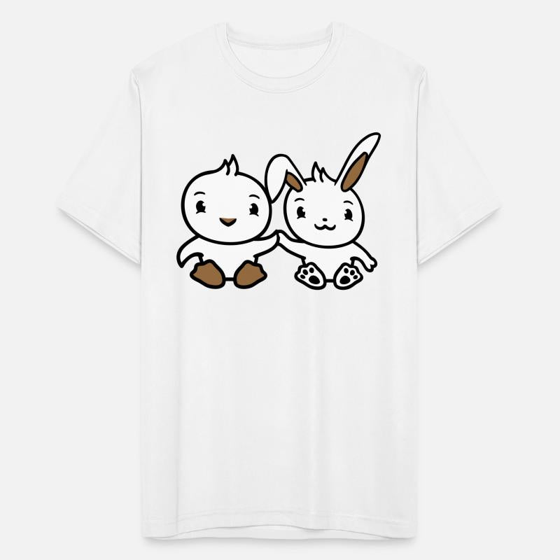 Rabbit Bird Chick 2 Friends Team Two Hands Holding
