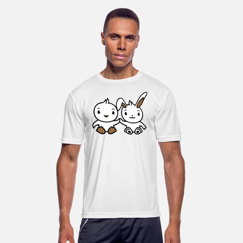 Rabbit Bird Chick 2 Friends Team Two Hands Holding