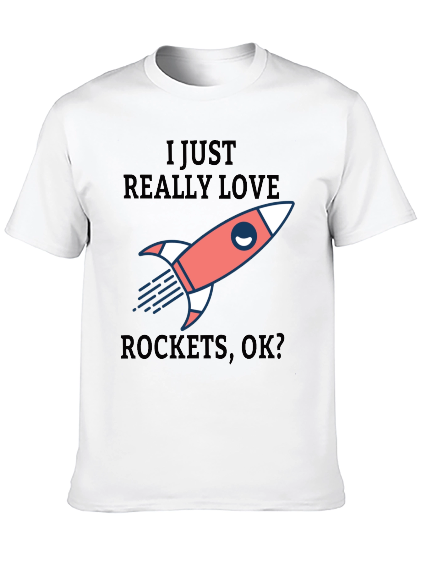 I Love Rockets Black Graphic Tee Shirt