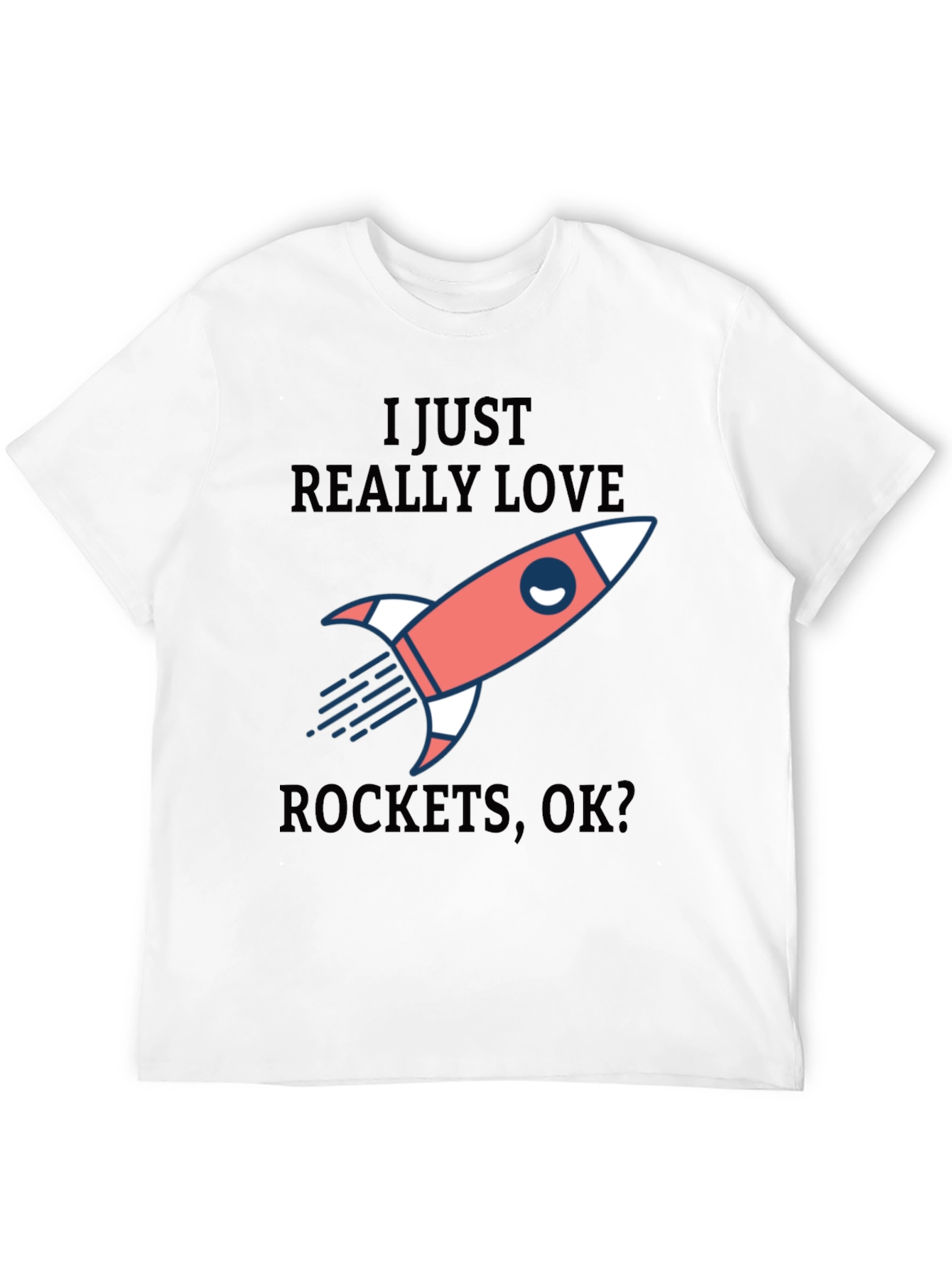 I Love Rockets Black Graphic Tee Shirt