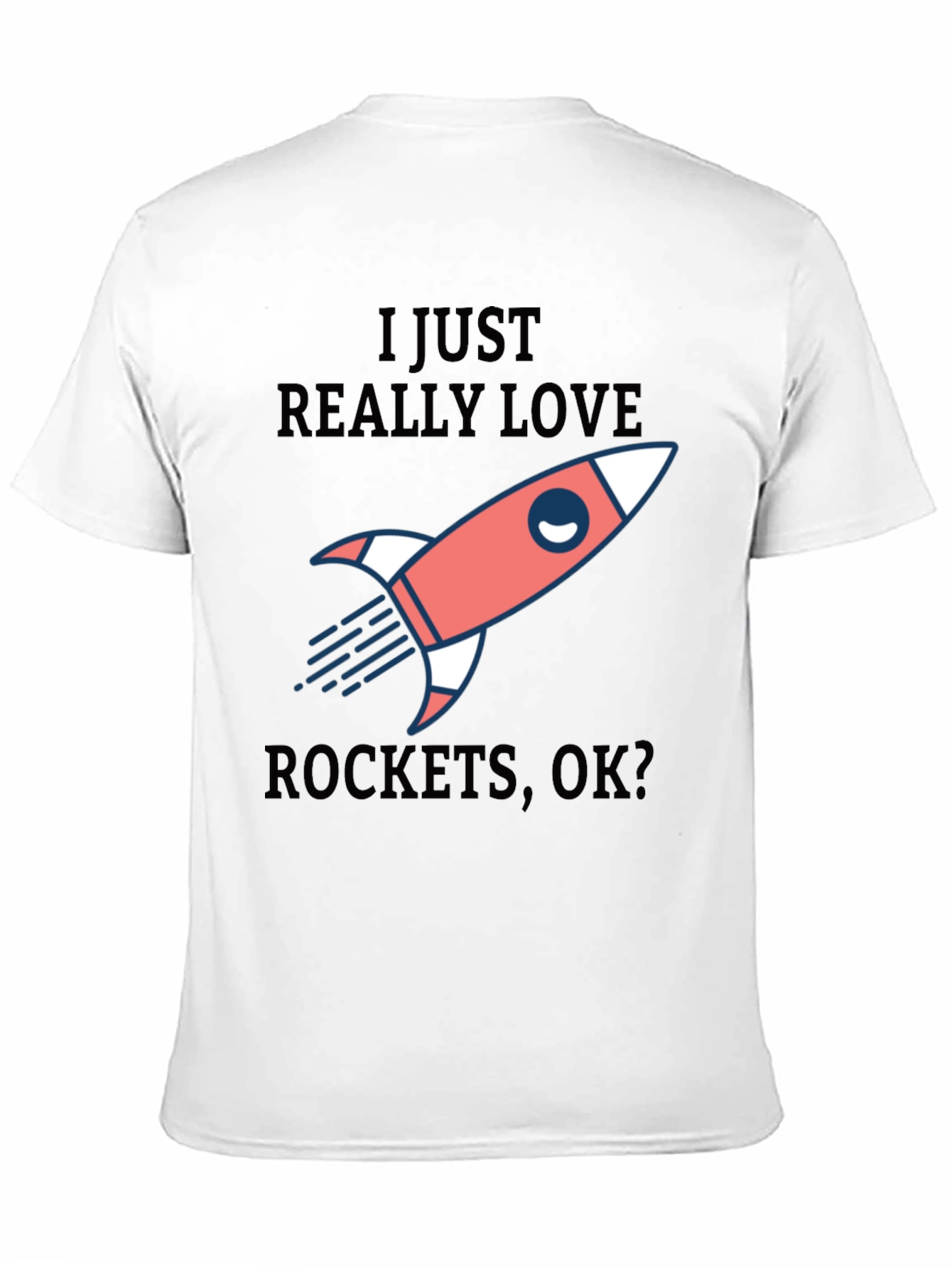 I Love Rockets Black Graphic Tee Shirt