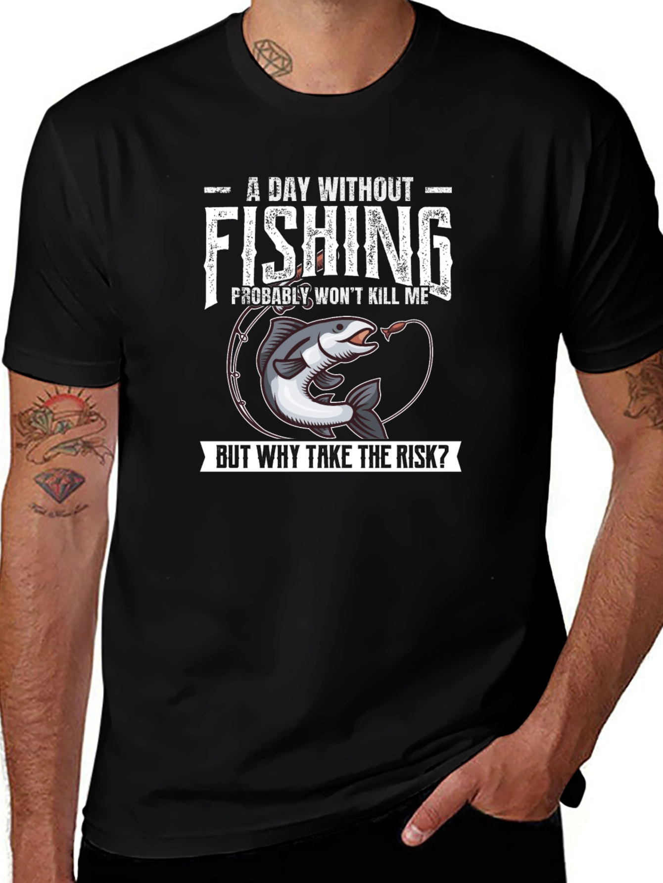 Funny Fishing T-Shirt - A Day Without Fishing