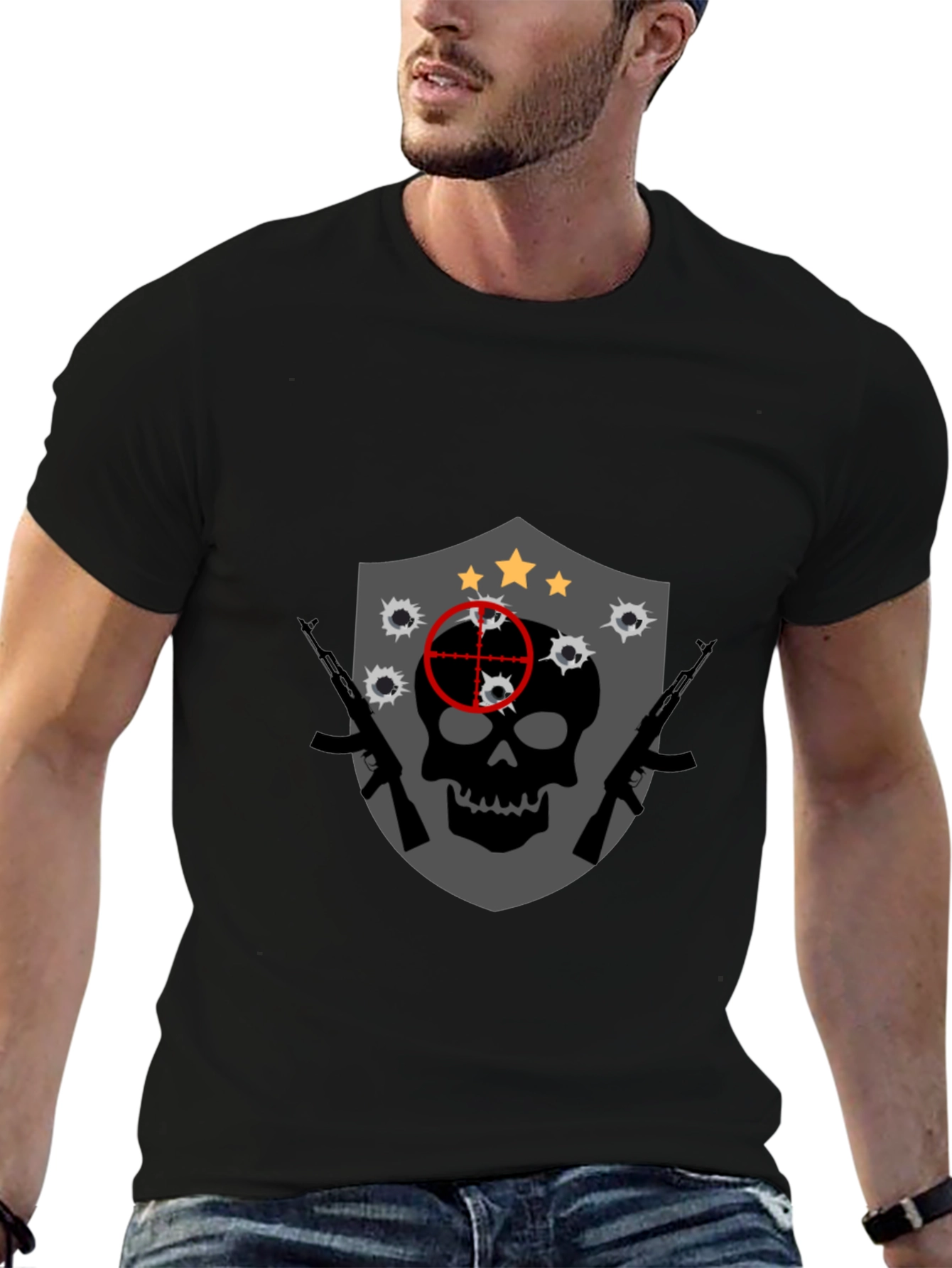 Skull Target Graphic Tee - Edgy Streetwear