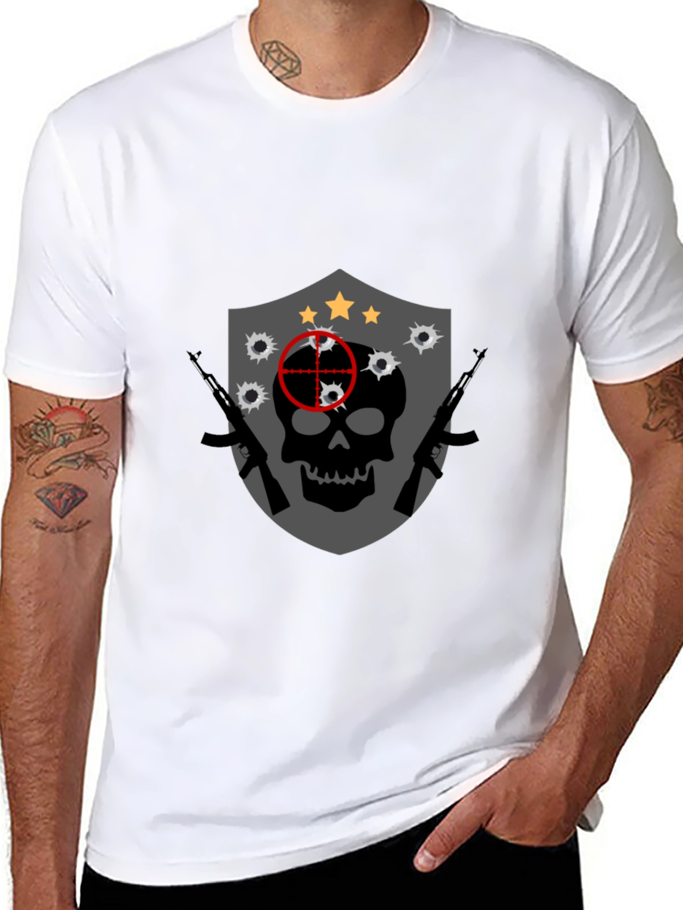 Skull Target Graphic Tee - Edgy Streetwear