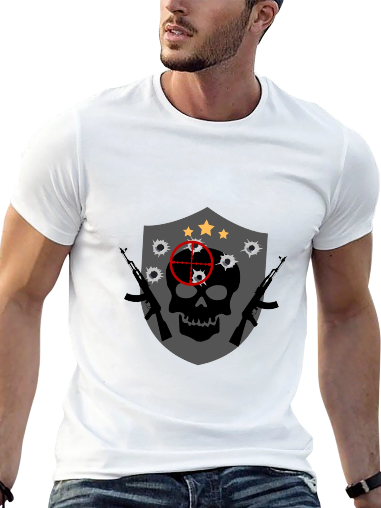 Skull Target Graphic Tee - Edgy Streetwear