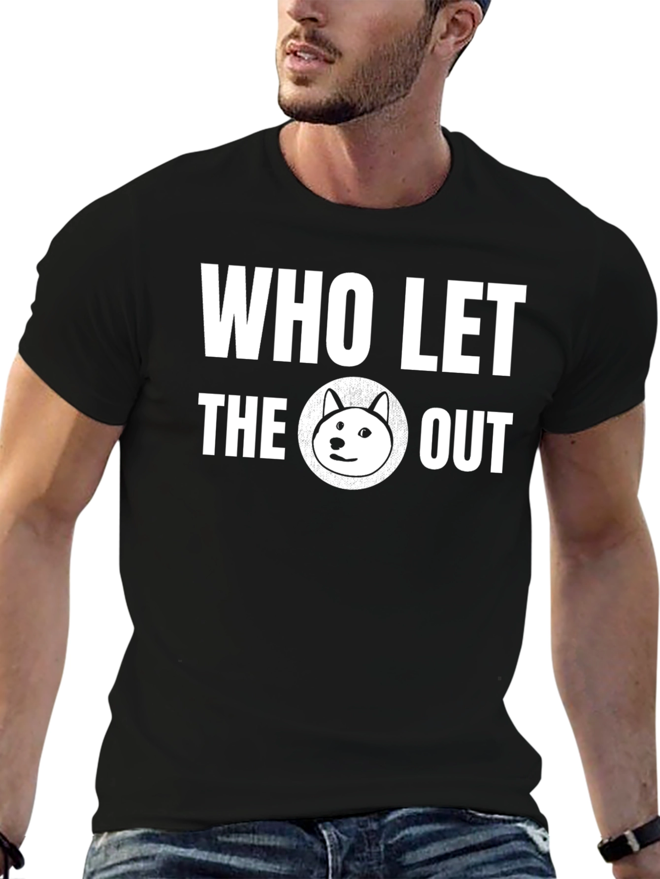 Who Let the Doge Out? Black Graphic T-Shirt