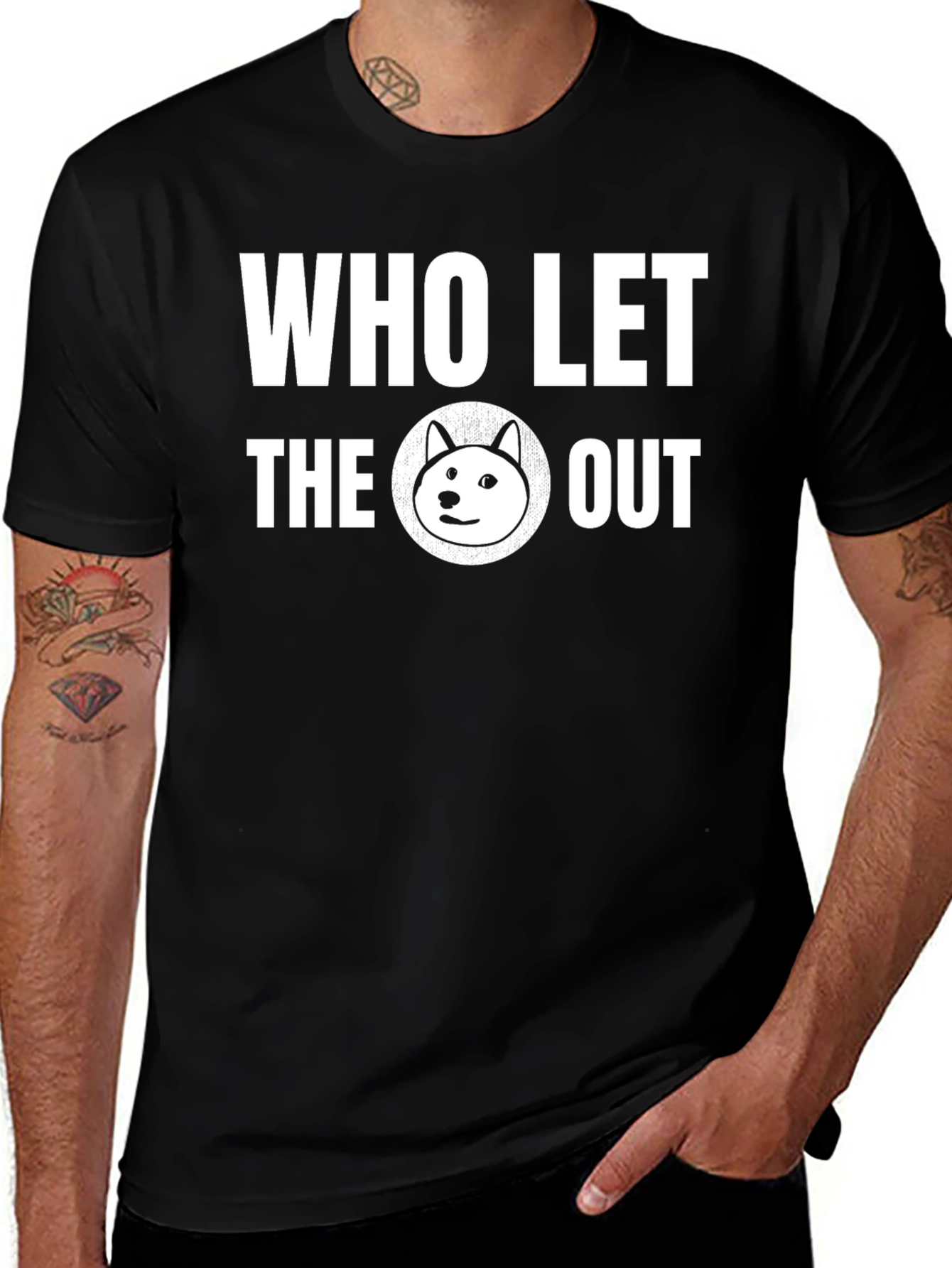 Who Let the Doge Out? Black Graphic T-Shirt