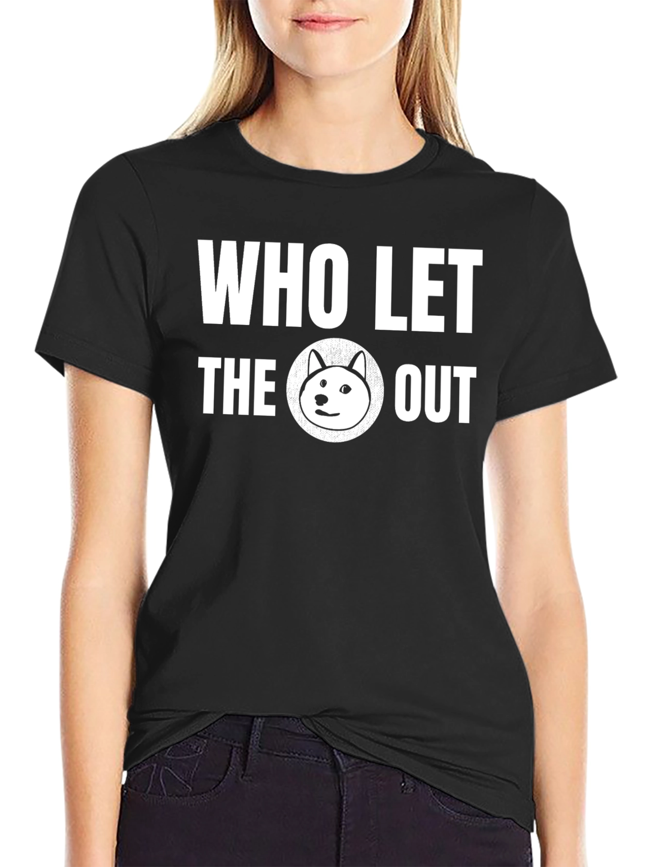Who Let the Doge Out? Black Graphic T-Shirt