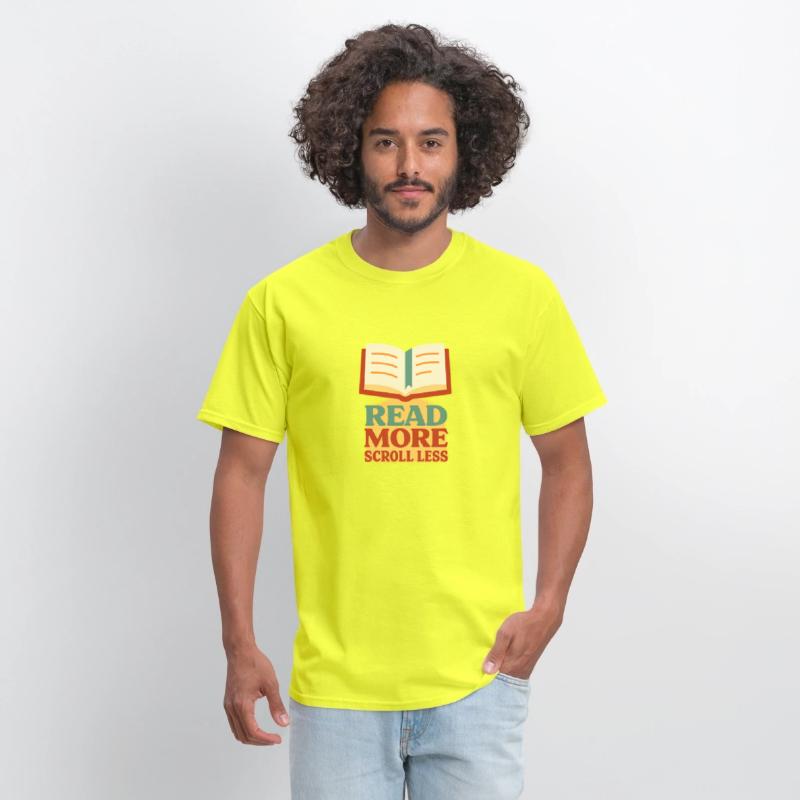 Read More Scroll Less – Retro Book Quote Design