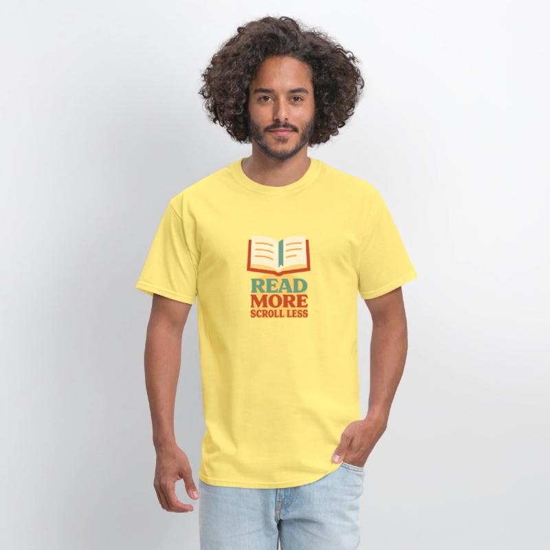 Read More Scroll Less – Retro Book Quote Design