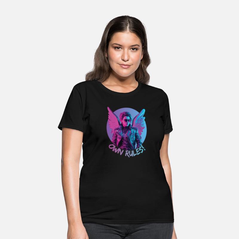 Rebel angel woman with wings