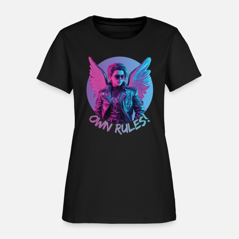 Rebel angel woman with wings