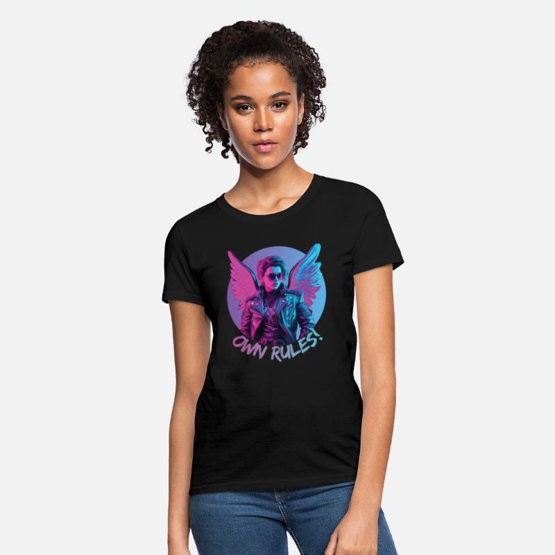 Rebel angel woman with wings