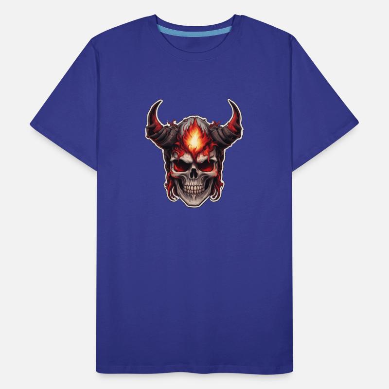 Red-Horned Skull with Fires