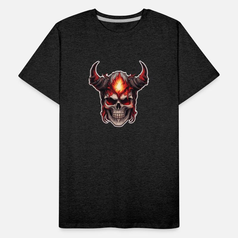 Red-Horned Skull with Fires