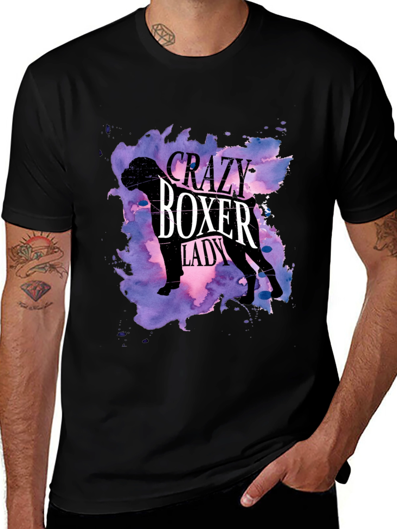 Crazy Boxer Lady T-Shirt - Womens Dog Lover Tee