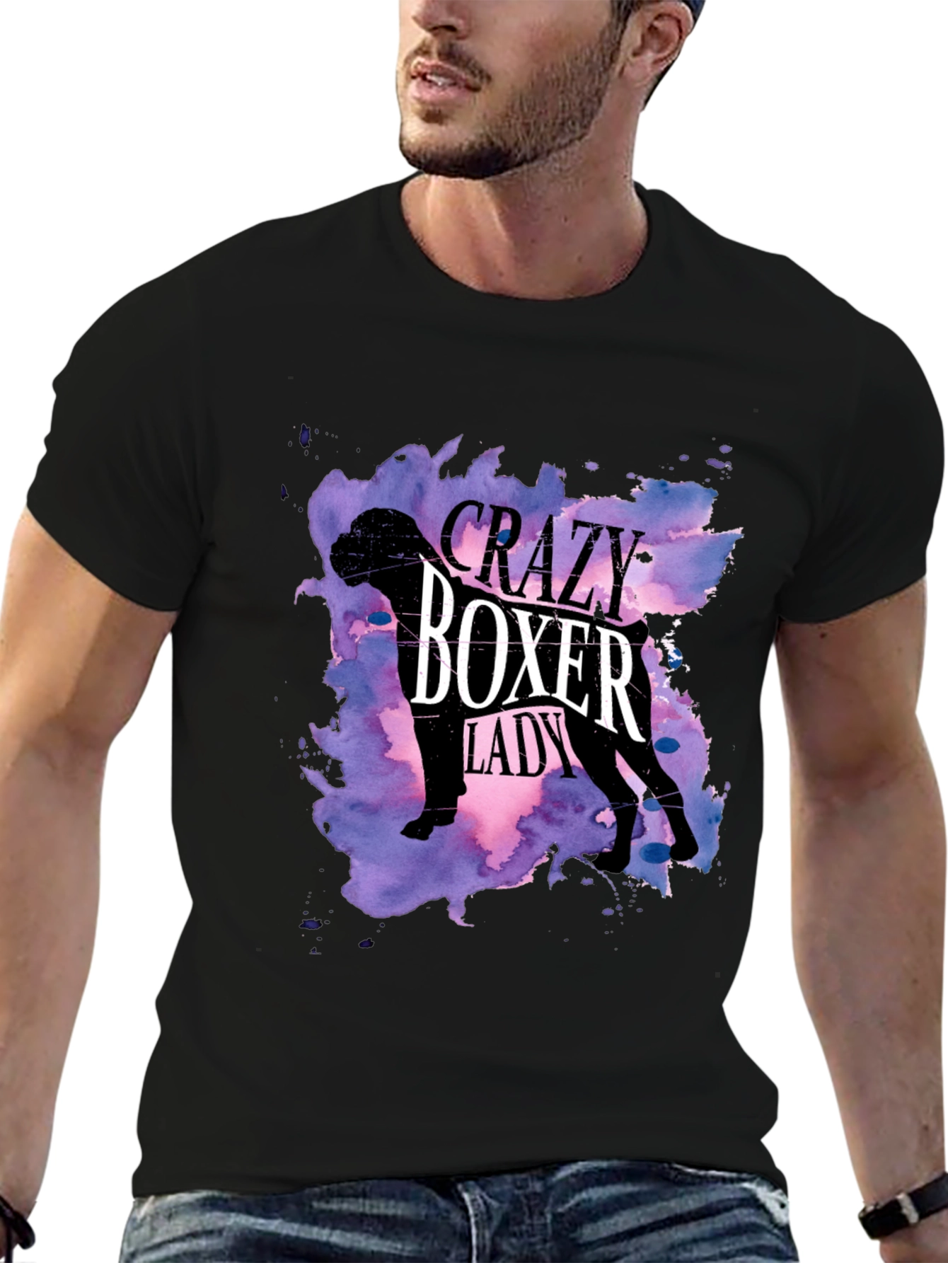 Crazy Boxer Lady T-Shirt - Womens Dog Lover Tee