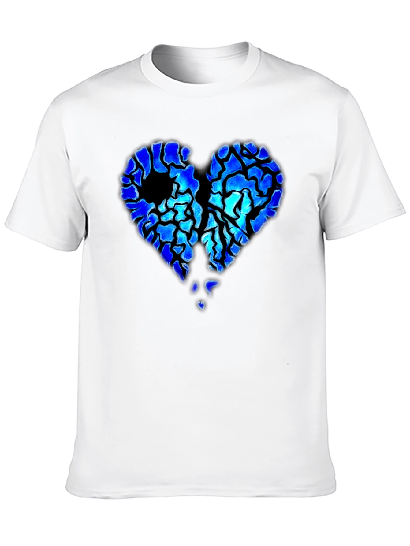 Broken Heart Graphic Print Black T-Shirt