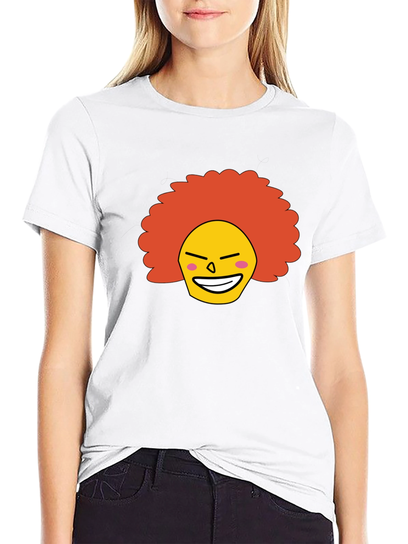 Funny Afro Clown Face Graphic T-Shirt