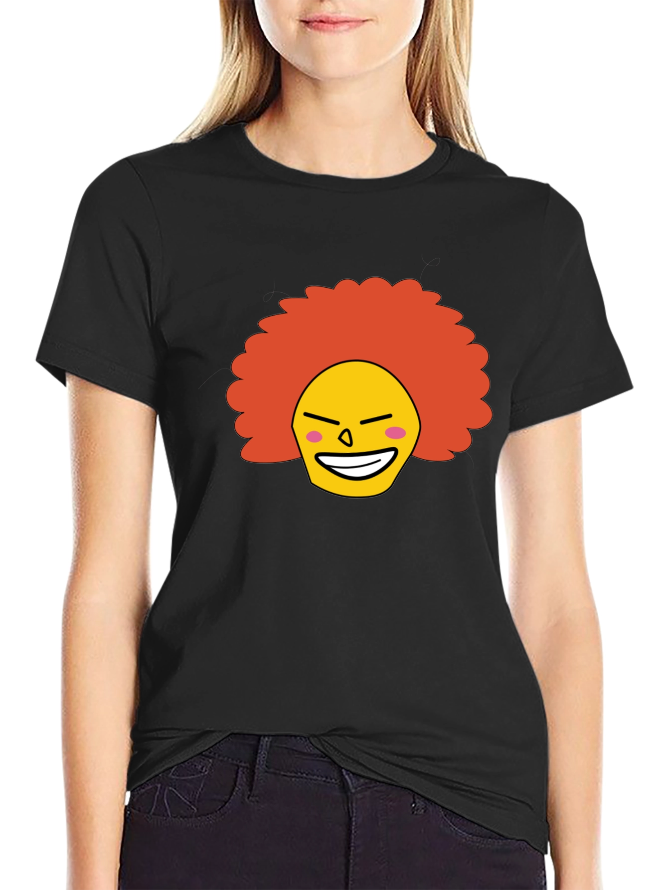 Funny Afro Clown Face Graphic T-Shirt