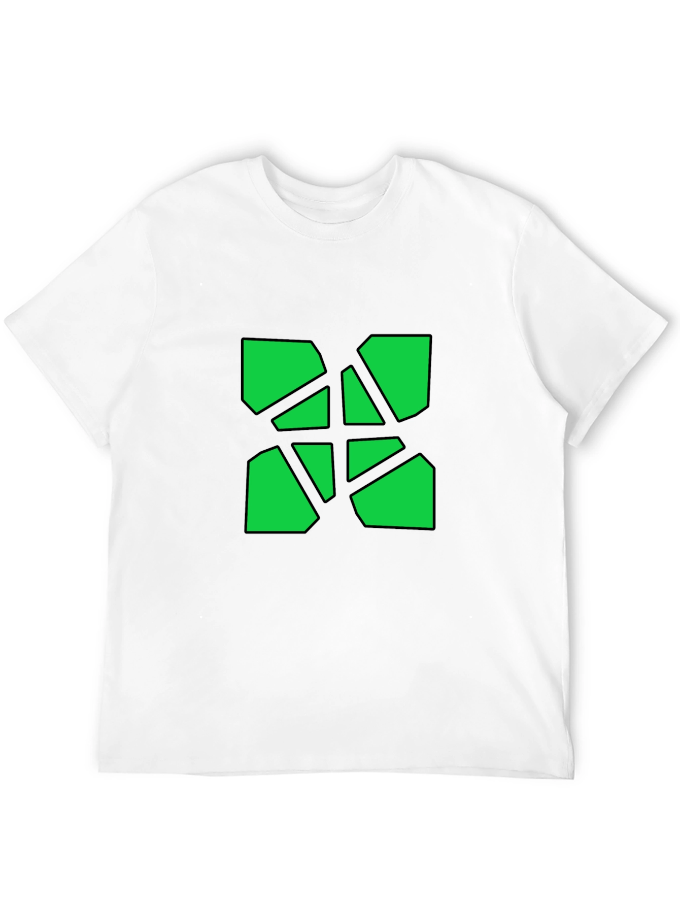 Geometric Green Graphic Black T-Shirt