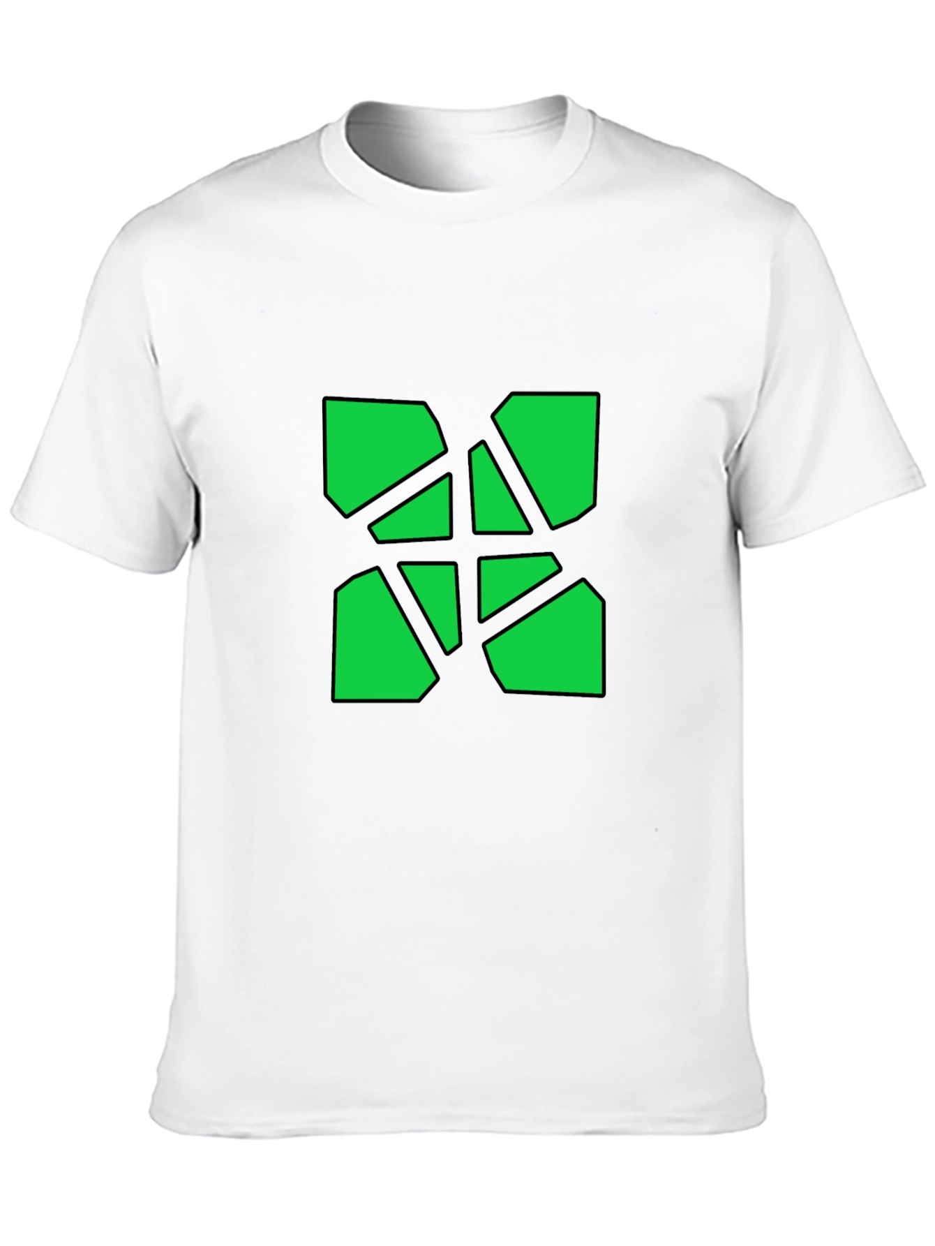 Geometric Green Graphic Black T-Shirt