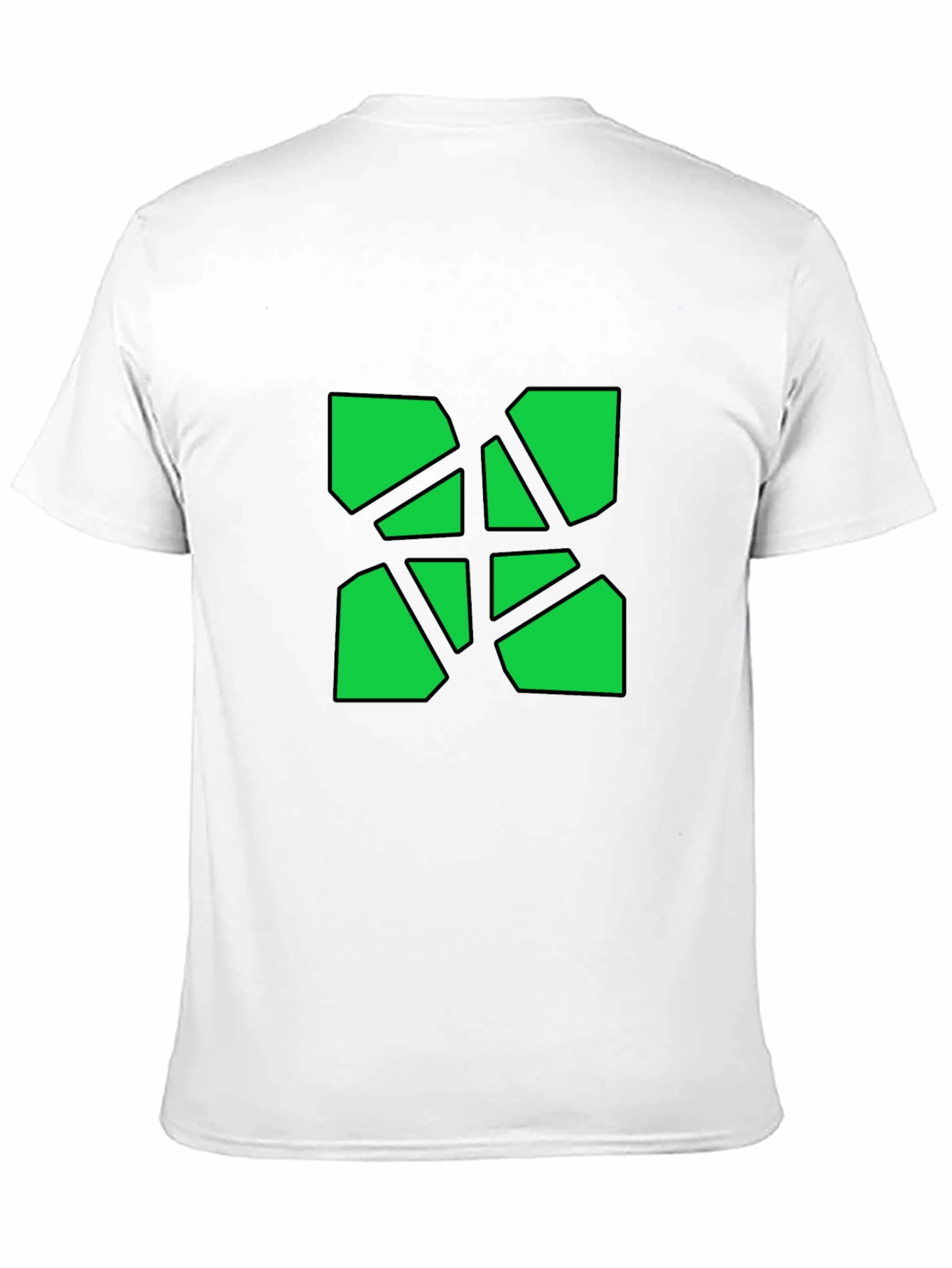 Geometric Green Graphic Black T-Shirt