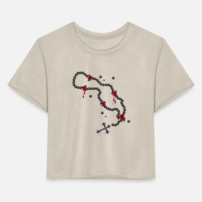 Rosary drawing with beads and roses