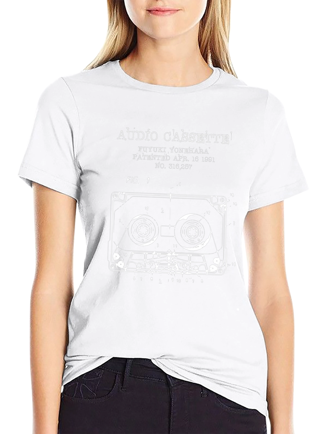 Retro Audio Cassette Patent Graphic T-Shirt