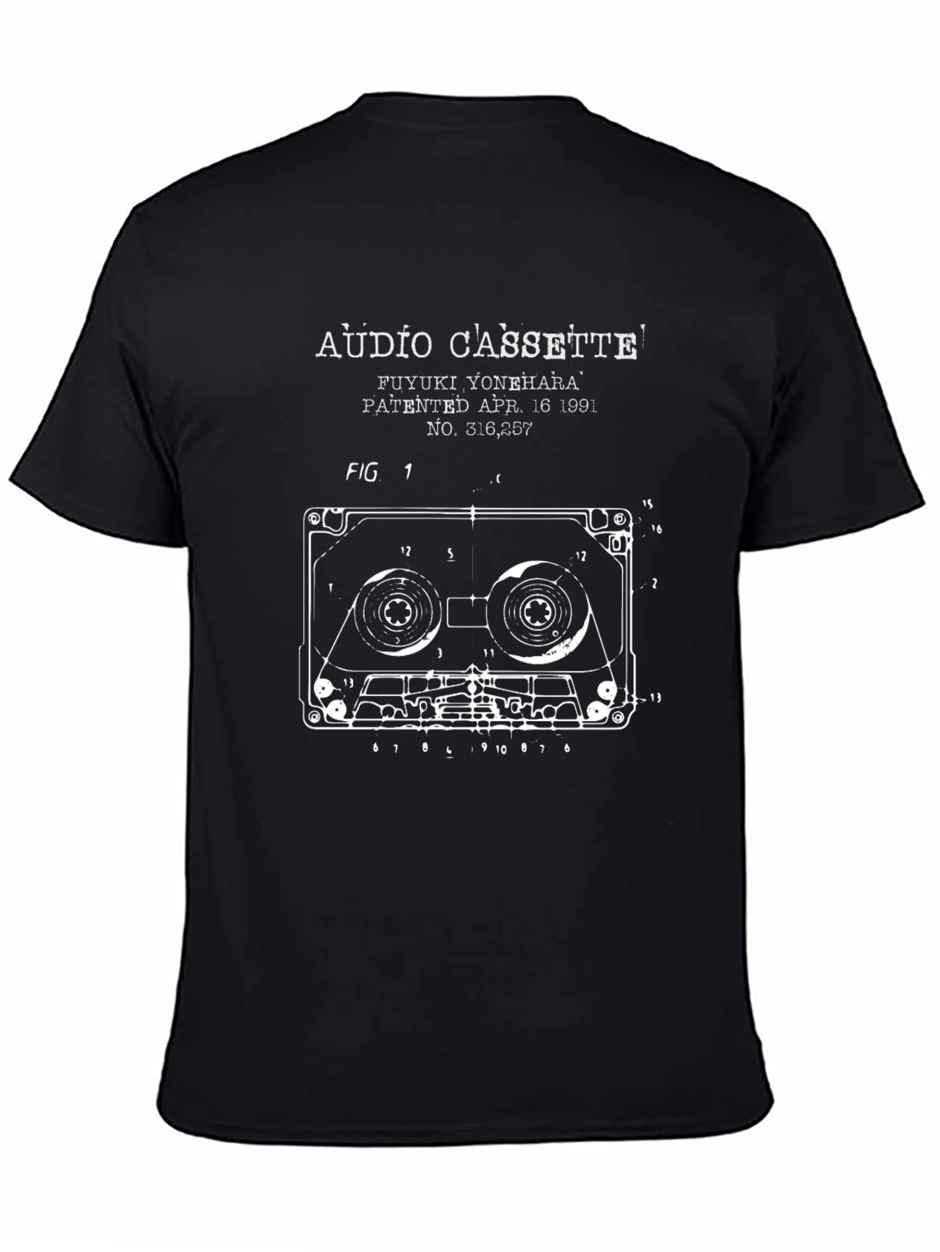 Retro Audio Cassette Patent Graphic T-Shirt