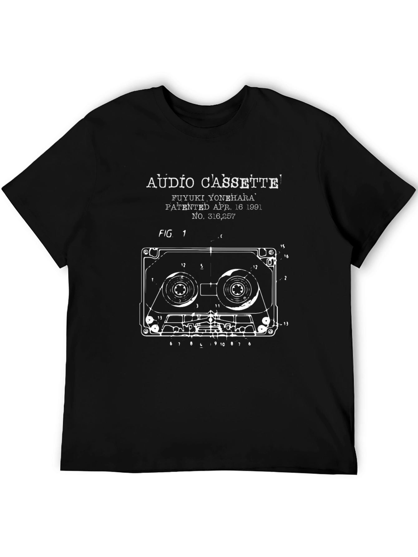 Retro Audio Cassette Patent Graphic T-Shirt