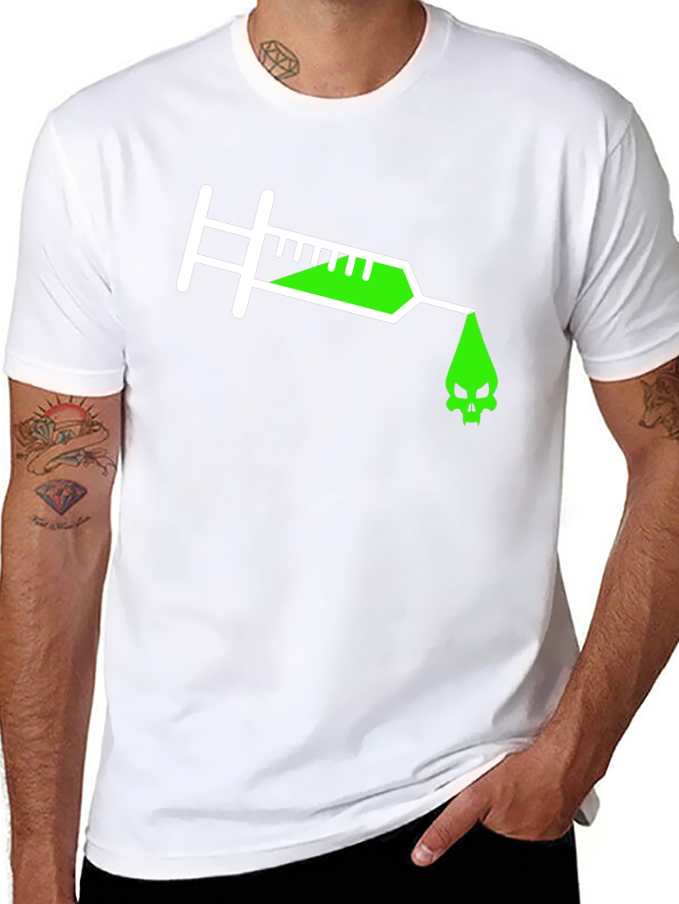 Toxic Injection Tee - Edgy Skull Graphic T-Shirt