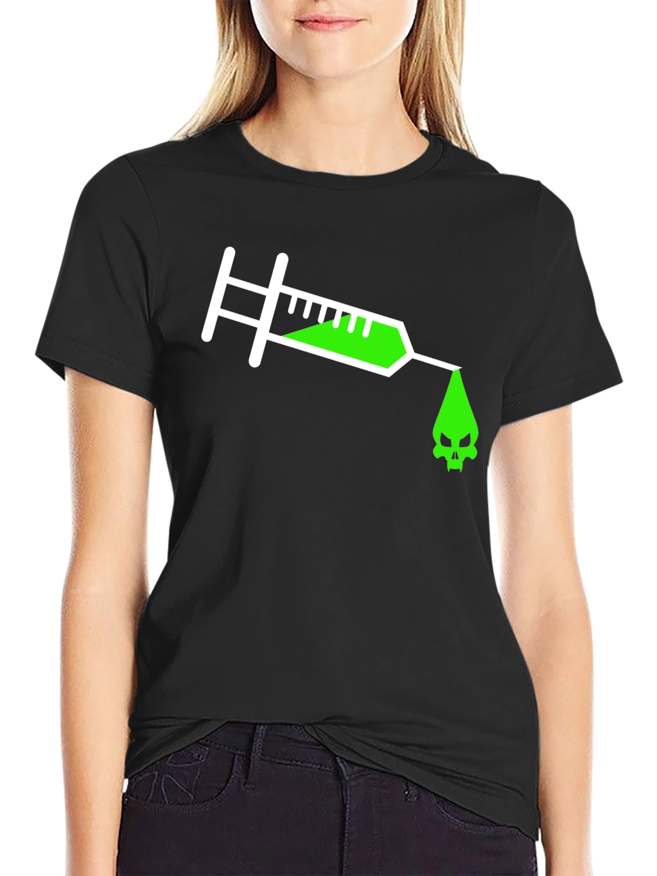 Toxic Injection Tee - Edgy Skull Graphic T-Shirt
