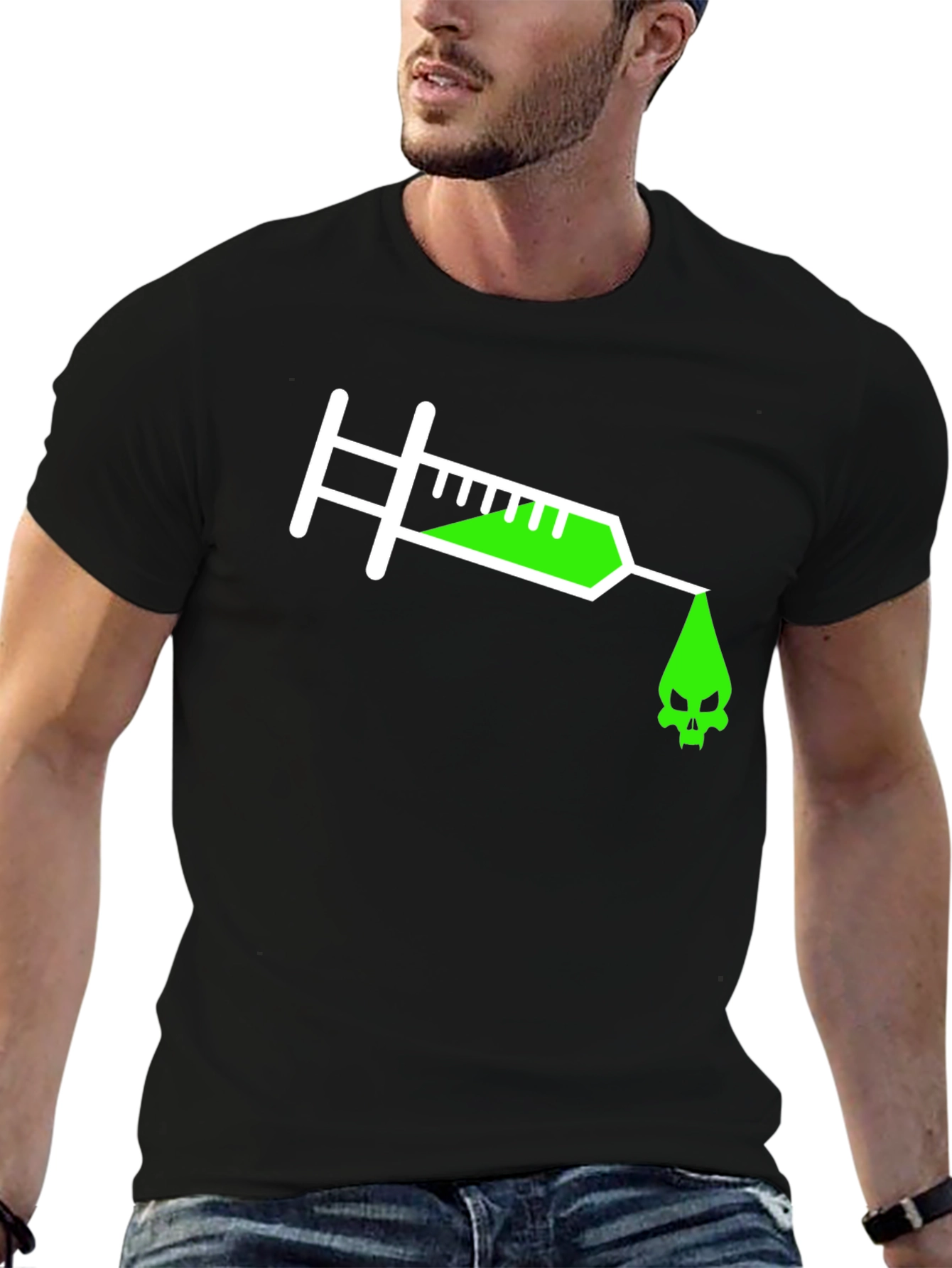 Toxic Injection Tee - Edgy Skull Graphic T-Shirt