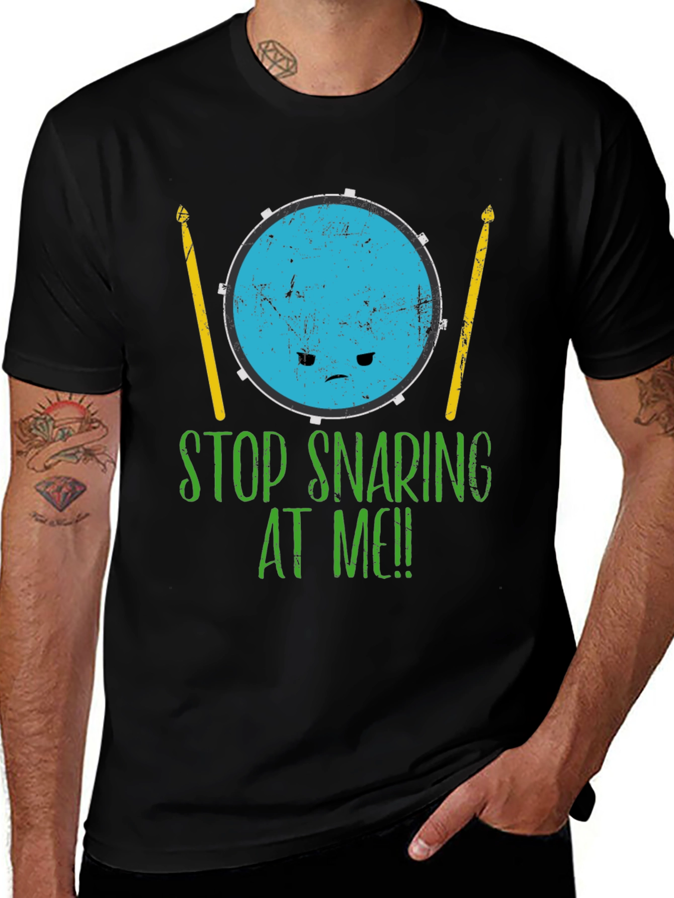 Funny Drummer Stop Snaring At Me! Graphic T-Shirt