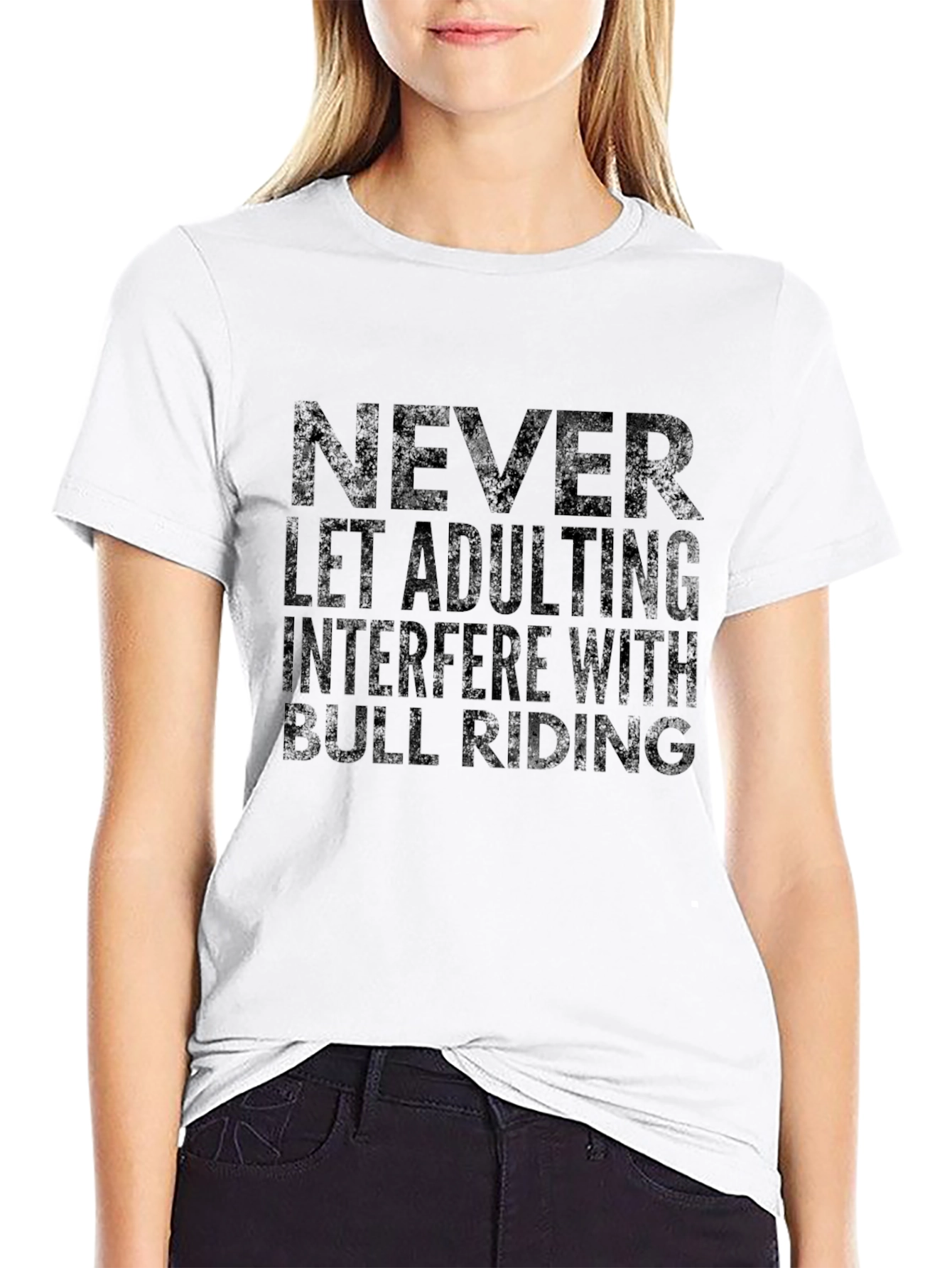 Never Let Adulting Interfere Bull Riding T-Shirt