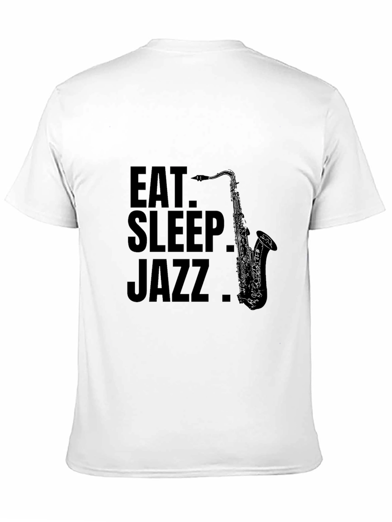 Eat Sleep Jazz Saxophone T-Shirt - Black Cotton Tee