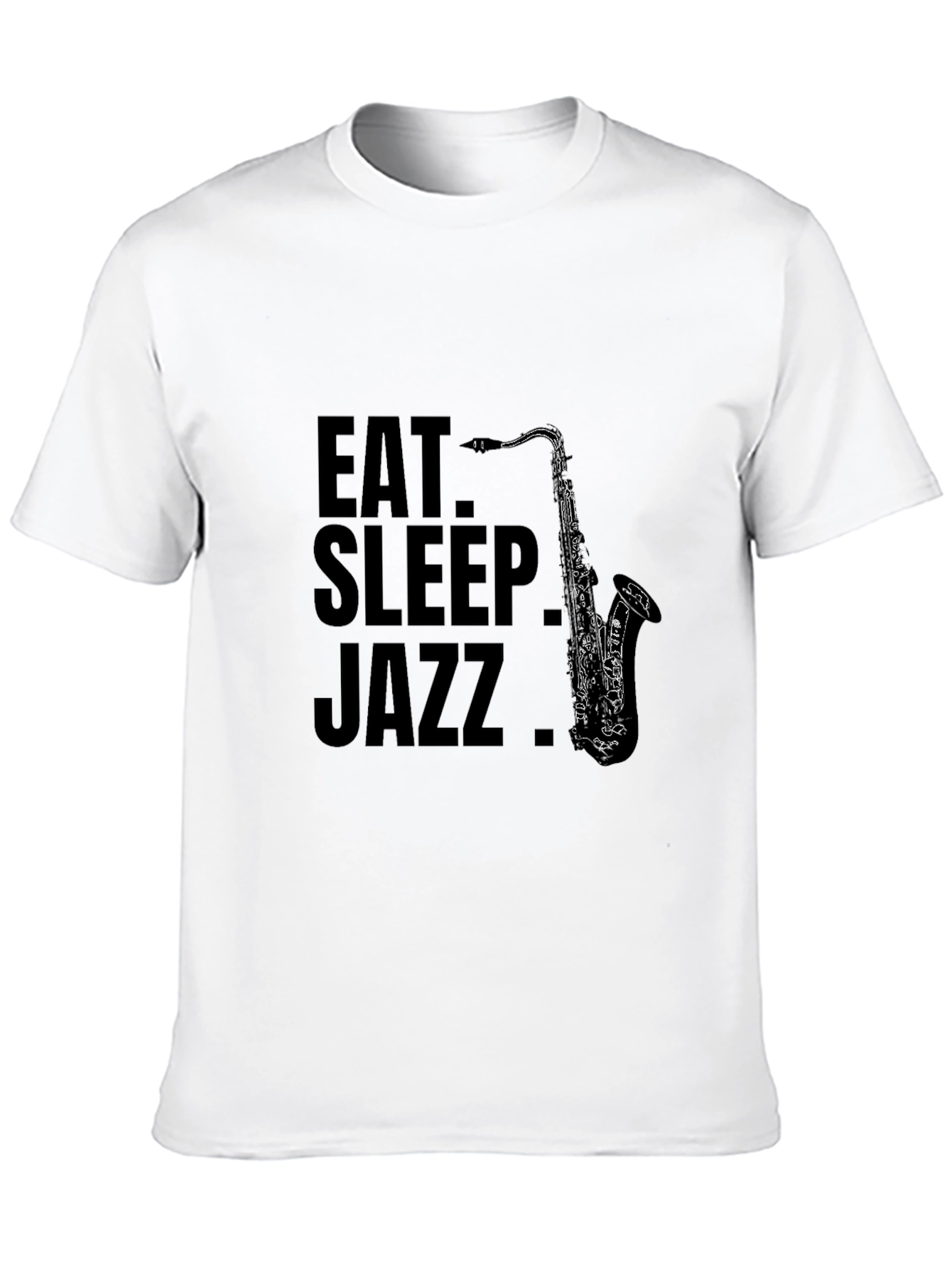 Eat Sleep Jazz Saxophone T-Shirt - Black Cotton Tee