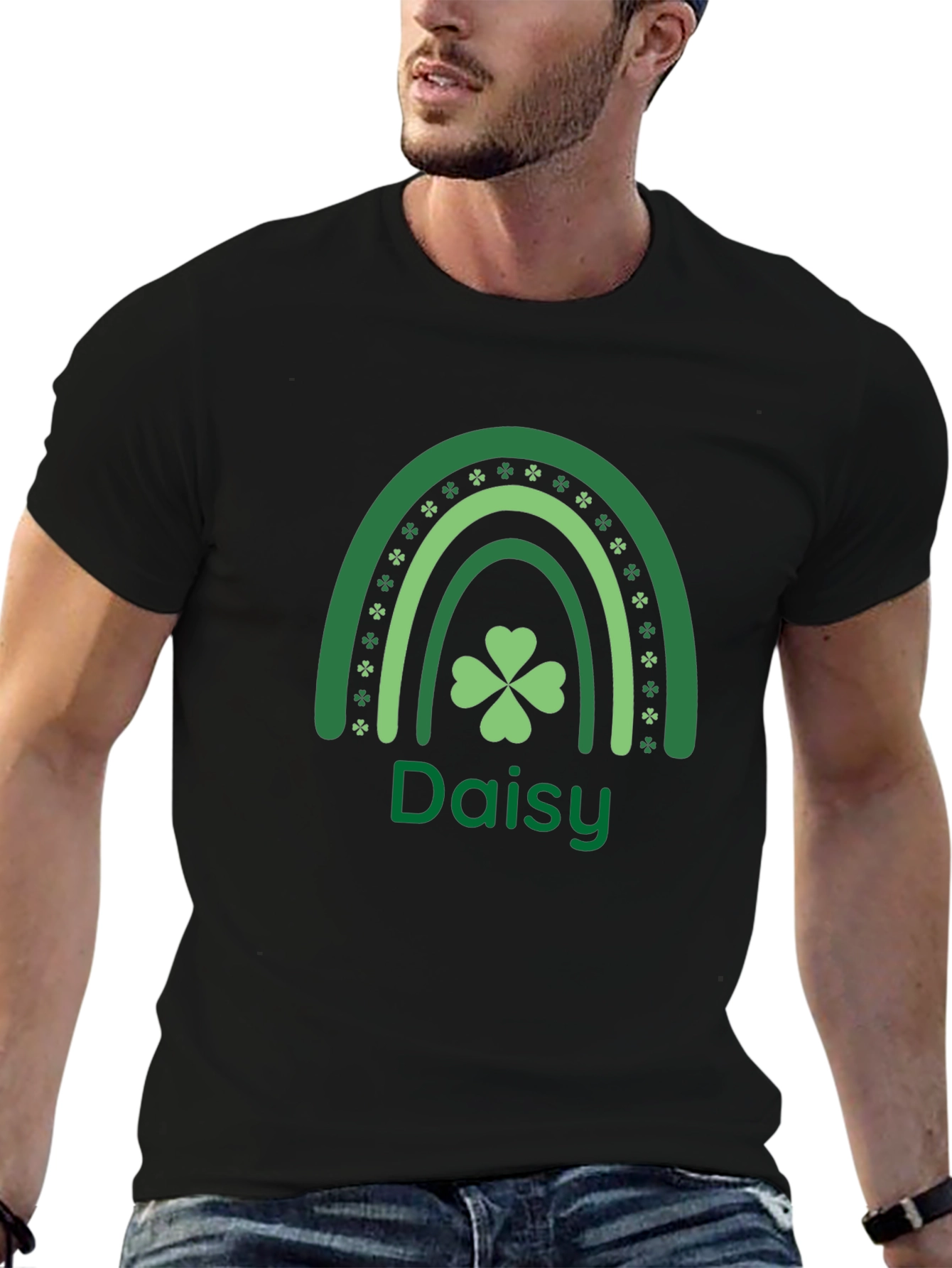 St. Patricks Day Daisy Shamrock Rainbow T-Shirt