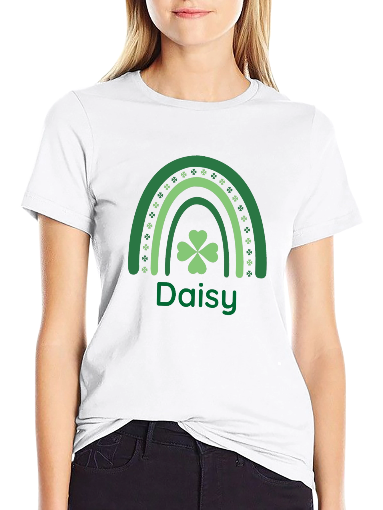St. Patricks Day Daisy Shamrock Rainbow T-Shirt