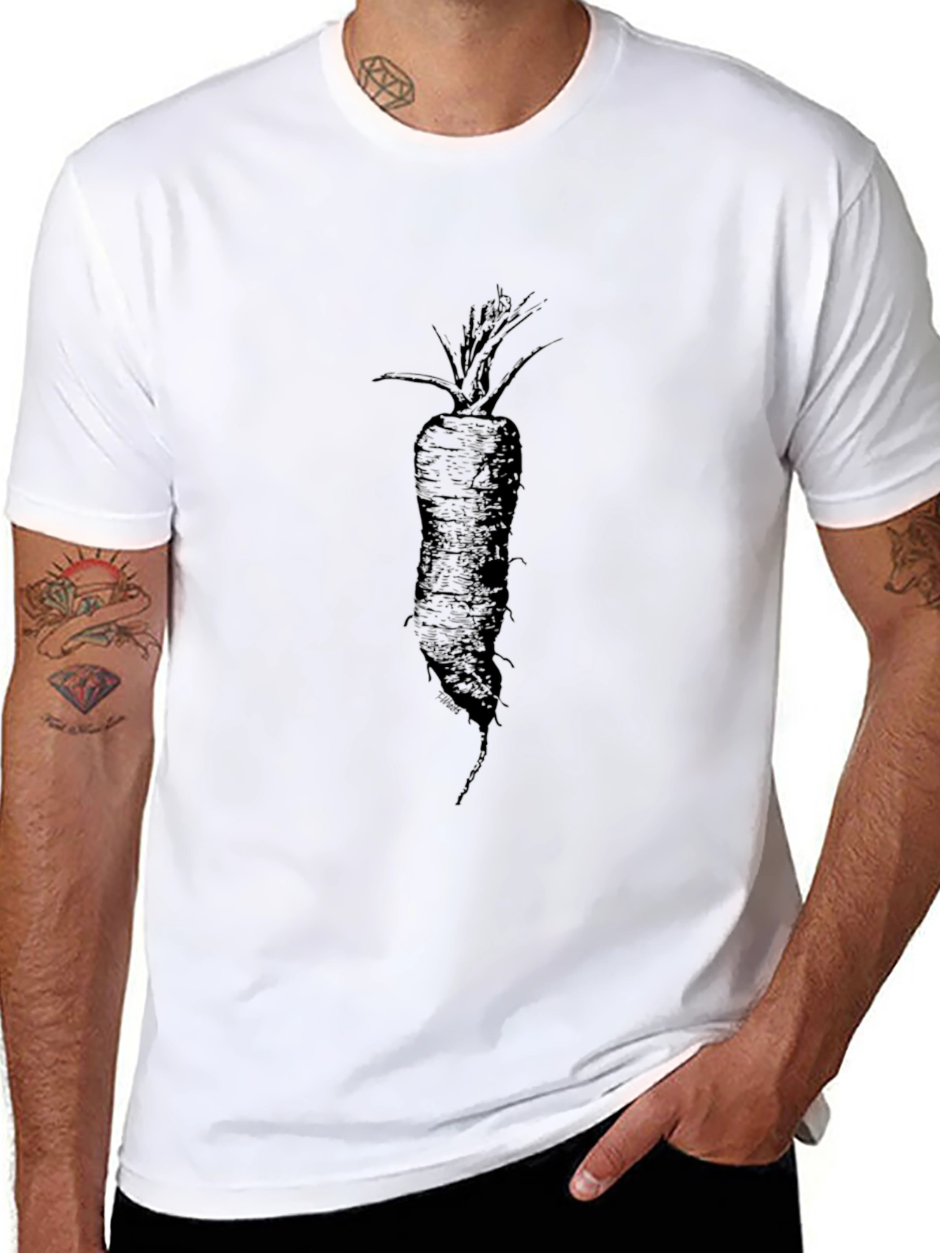 Black Carrot Graphic Tee - Unisex Style
