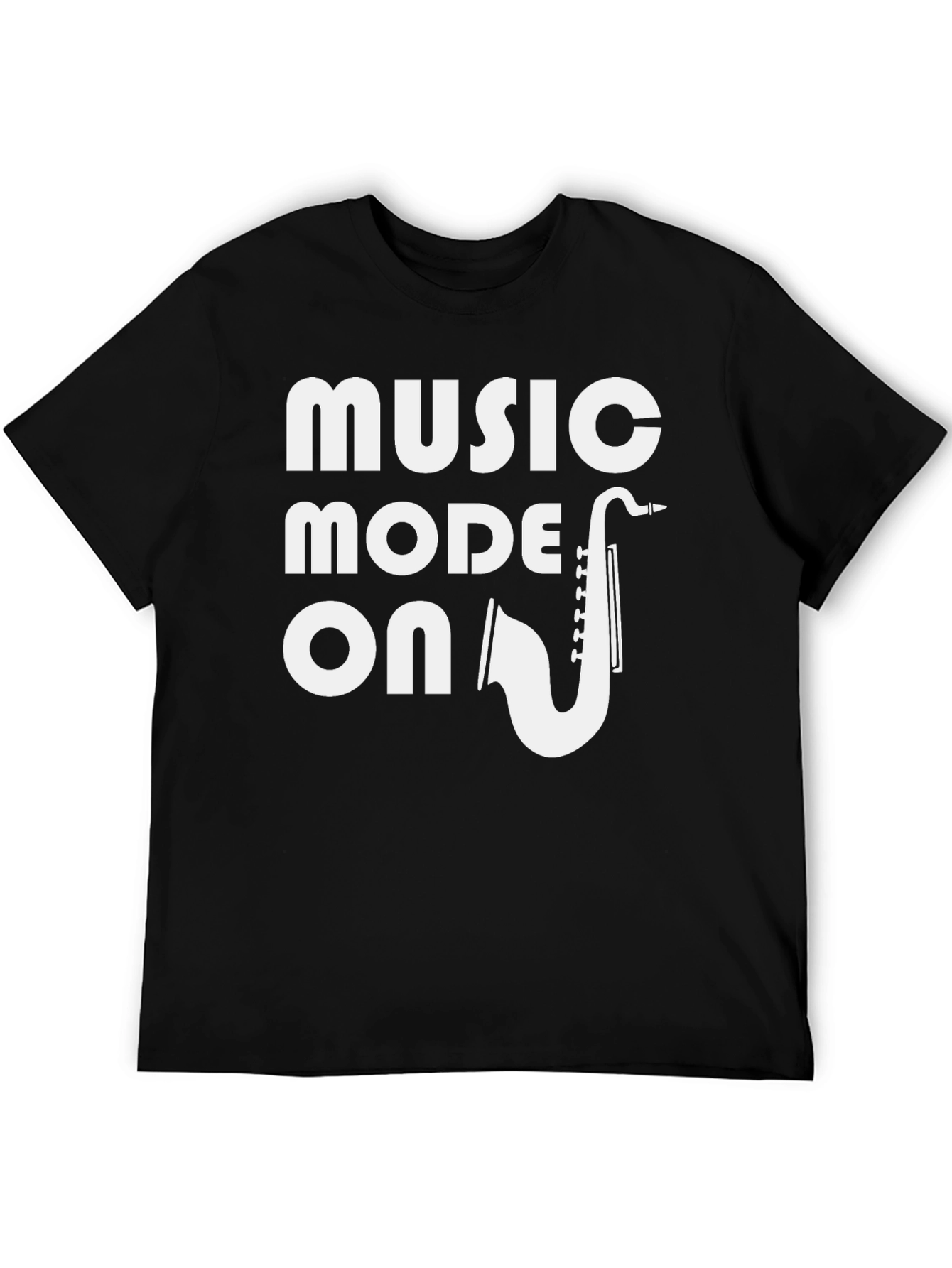 Music Mode On Black T-Shirt