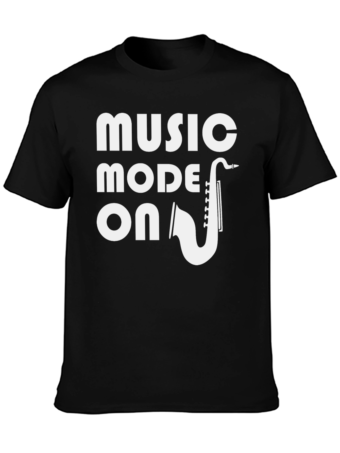 Music Mode On Black T-Shirt